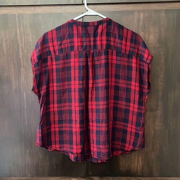 Torrid Red Plaid Dolman Blouse Top Size 10 - Picture 5 of 7